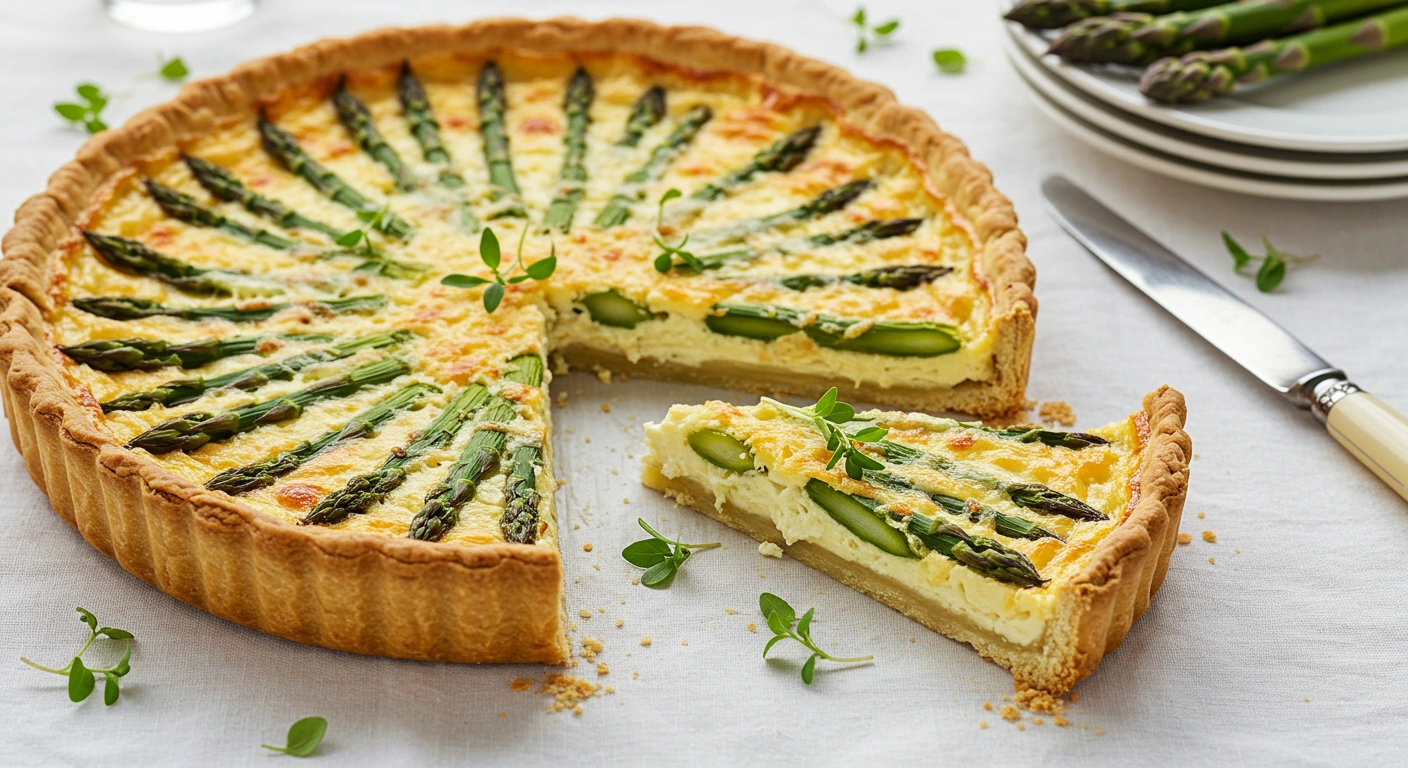 Golden Asparagus and Gruyère Tart with Buttery Puff Pastry - secondary view